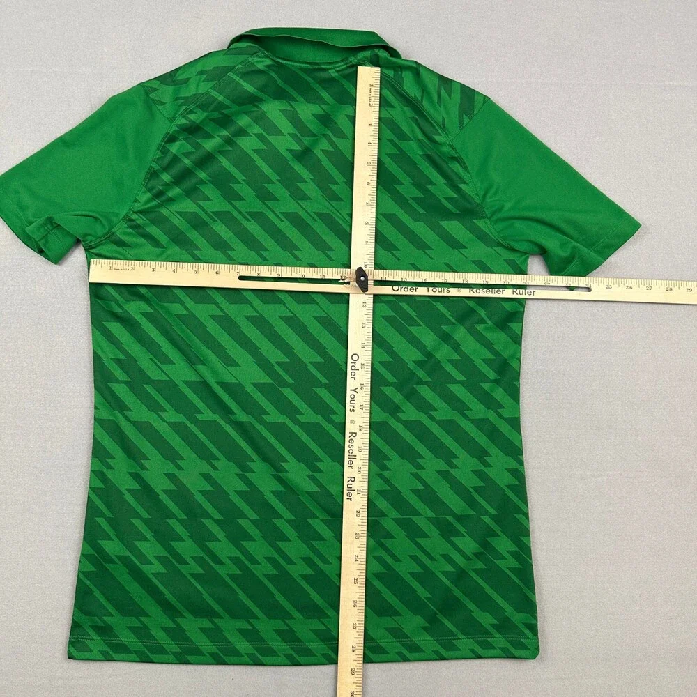 University Of Oregon Shirt Men Medium Green Geometric Nike Polo Dri Fit NCAA M
